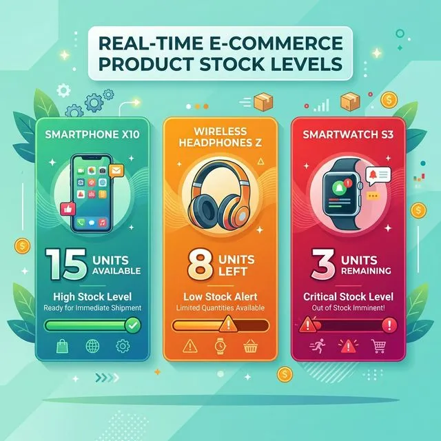 Infographie montrant les seuils d'alerte de stock bas recommandés pour les produits Shopify à fort volume, volume moyen et premium