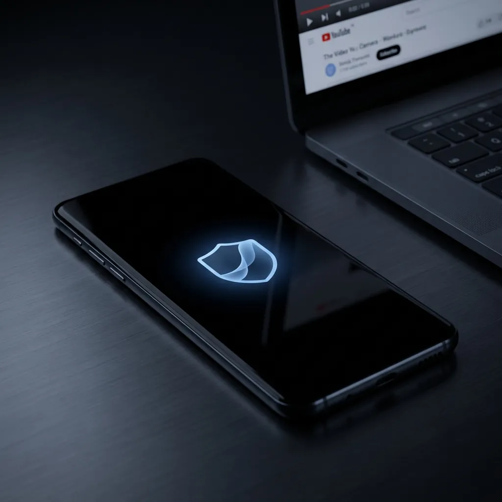 Superposition d'écran noir AMOLED de ScreenVeil économisant la batterie lors de la lecture de YouTube sur Android 2026